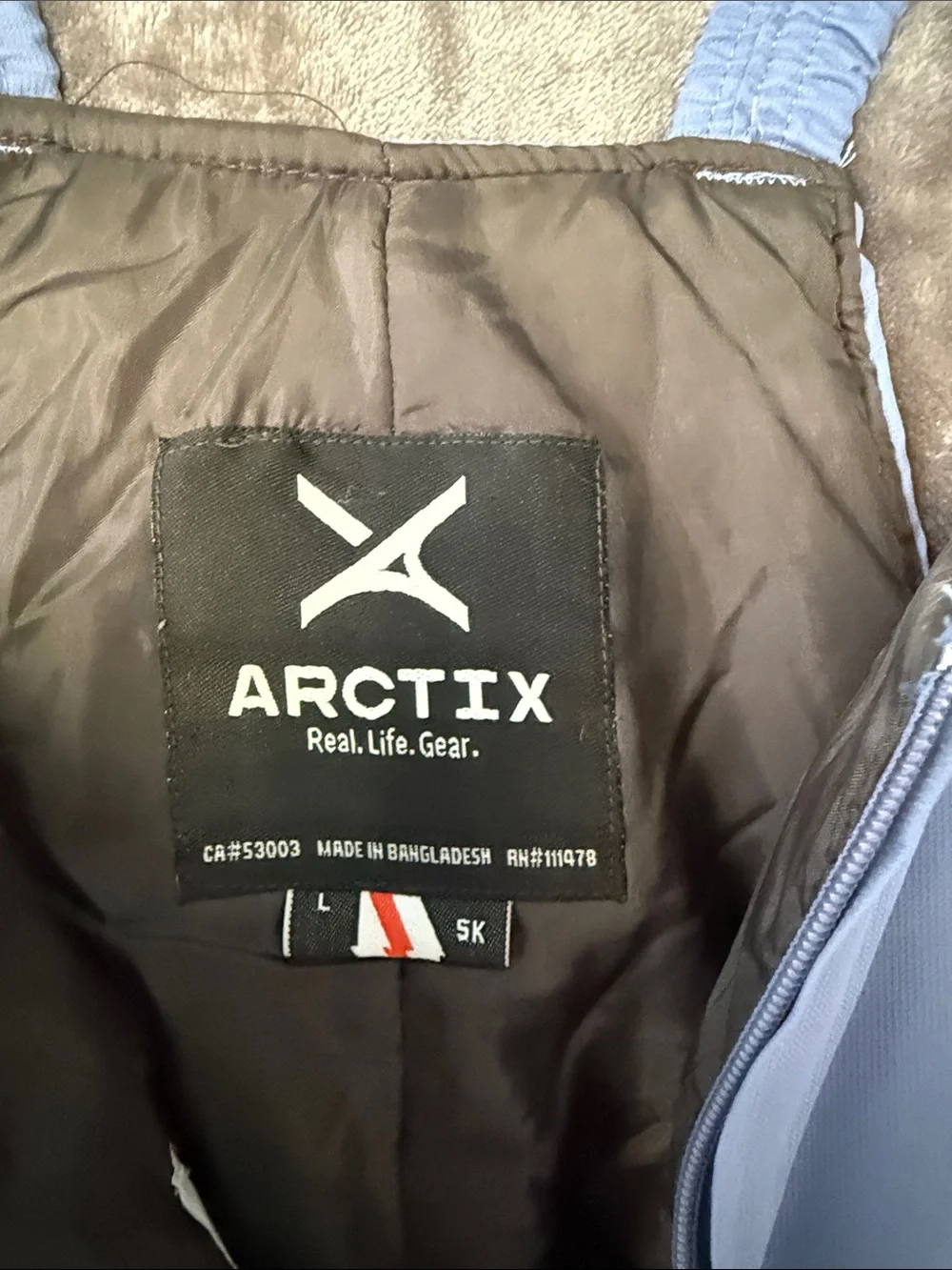 Arctix Light Blue Kids Bib Snow Pants with Gray Reinforced Cuffs